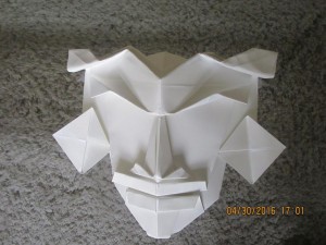 origami mascara inca blanca